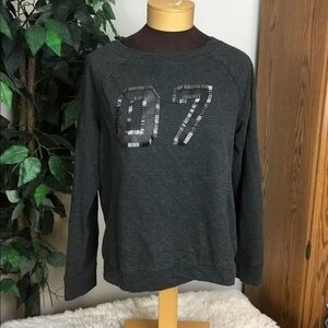 Halogen Large dark gray sweatshirt with beaded  07 in front